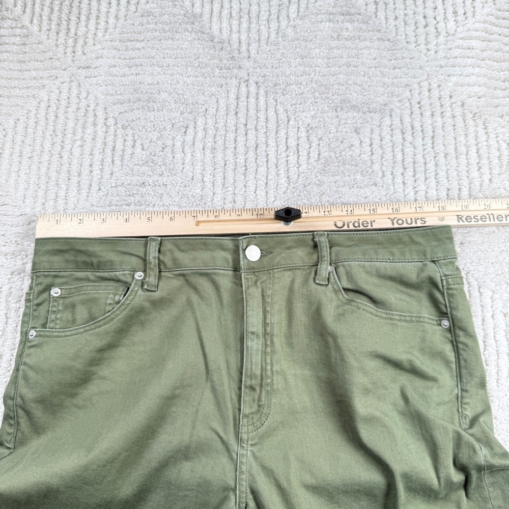 Quince Bella Wide Leg Jeans Womens 33 Loden Green Stretch High Rise Denim Olive - Picture 8 of 11